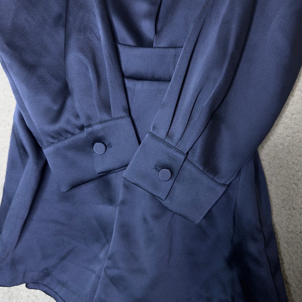 Anthropologie Mare Mare Navy Blue Long Sleeve Romper Blazer Style Size S - Picture 4 of 10